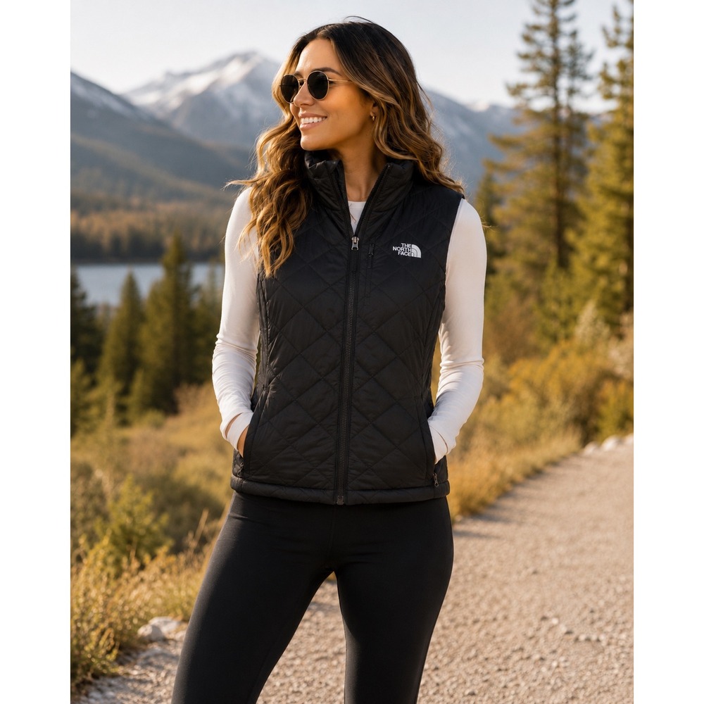 North Face Black Primaloft Quilted Puffer Vest Gorpcore Outdoor Hiking Sz S